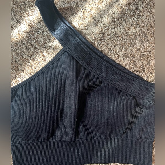 women’s viral OQQ slimming workout set ribbed black size medium NEW IN package - Picture 4 of 4